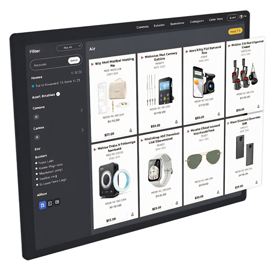 Hero image of white-label auction website displaying available items